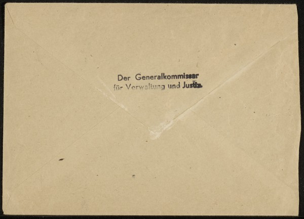 Brief met bijhorende enveloppe van 44-Obergruppenführer und General der Polizei aan Frl. Emma Allers, 27 april 1944