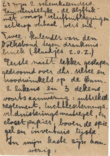 Dagboek geschreven door Pieter Sliggers in het Huis van Bewaring in Middelburg, 1941