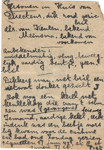 Dagboek geschreven door Pieter Sliggers in het Huis van Bewaring in Middelburg, 1941